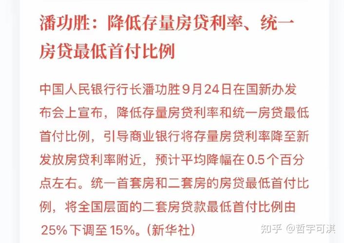 存量房贷利率下调预期平均降幅0.5个百分点，惠及众多家庭