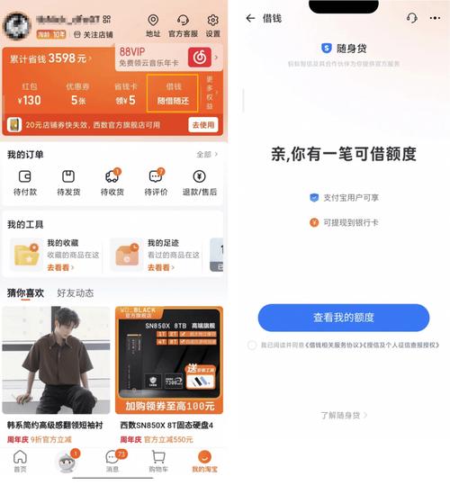淘宝APP上线借钱服务随身贷，流量变现水到渠成